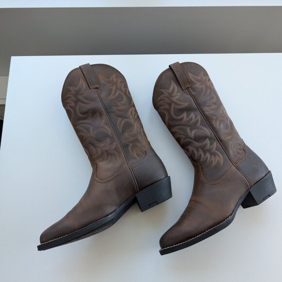 Ariat Heritage R Toe Western Boot - 9 EE (Wide) - Distressed Brown - Picture 5 of 8